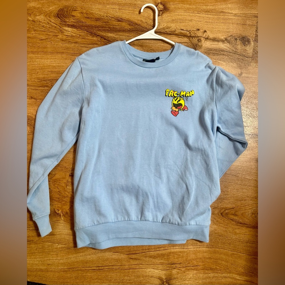 Light Blue Mens Pac-Man Sweatshirt